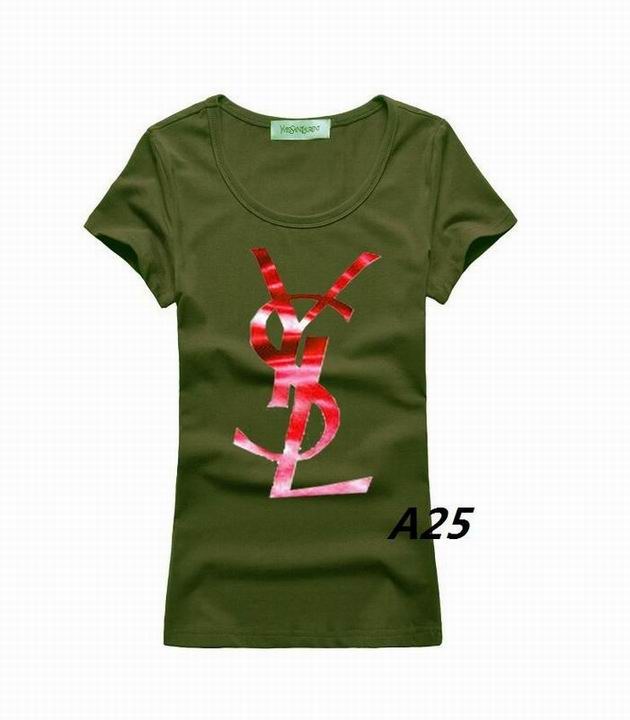 YSL short round collar T woman S-XL-196